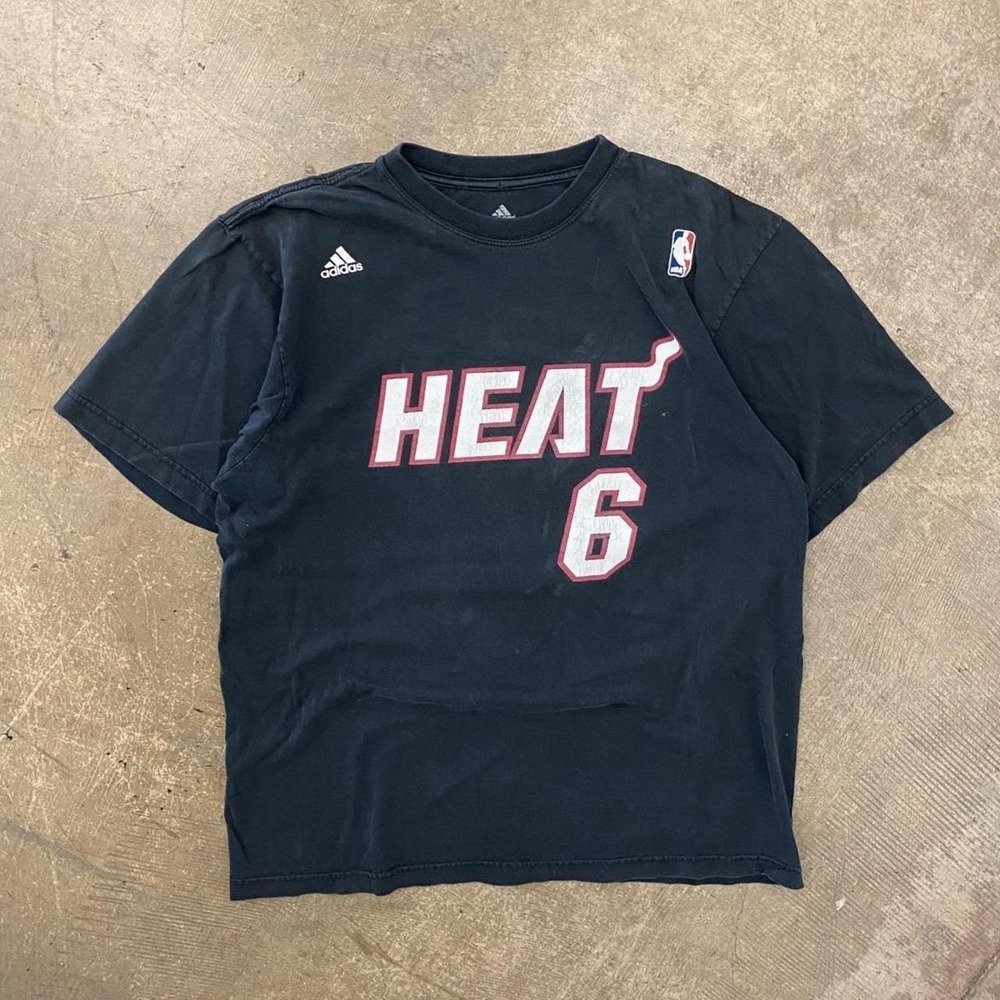 LeBron James Miami Heat Adidas NBA Basketball 2010s Shirt Jersey Size Large